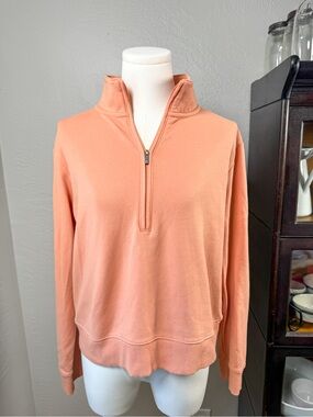 TravisMathew Peach Quarter Zip Pullover Sweatshirt Soft Stretch Casual Size M
